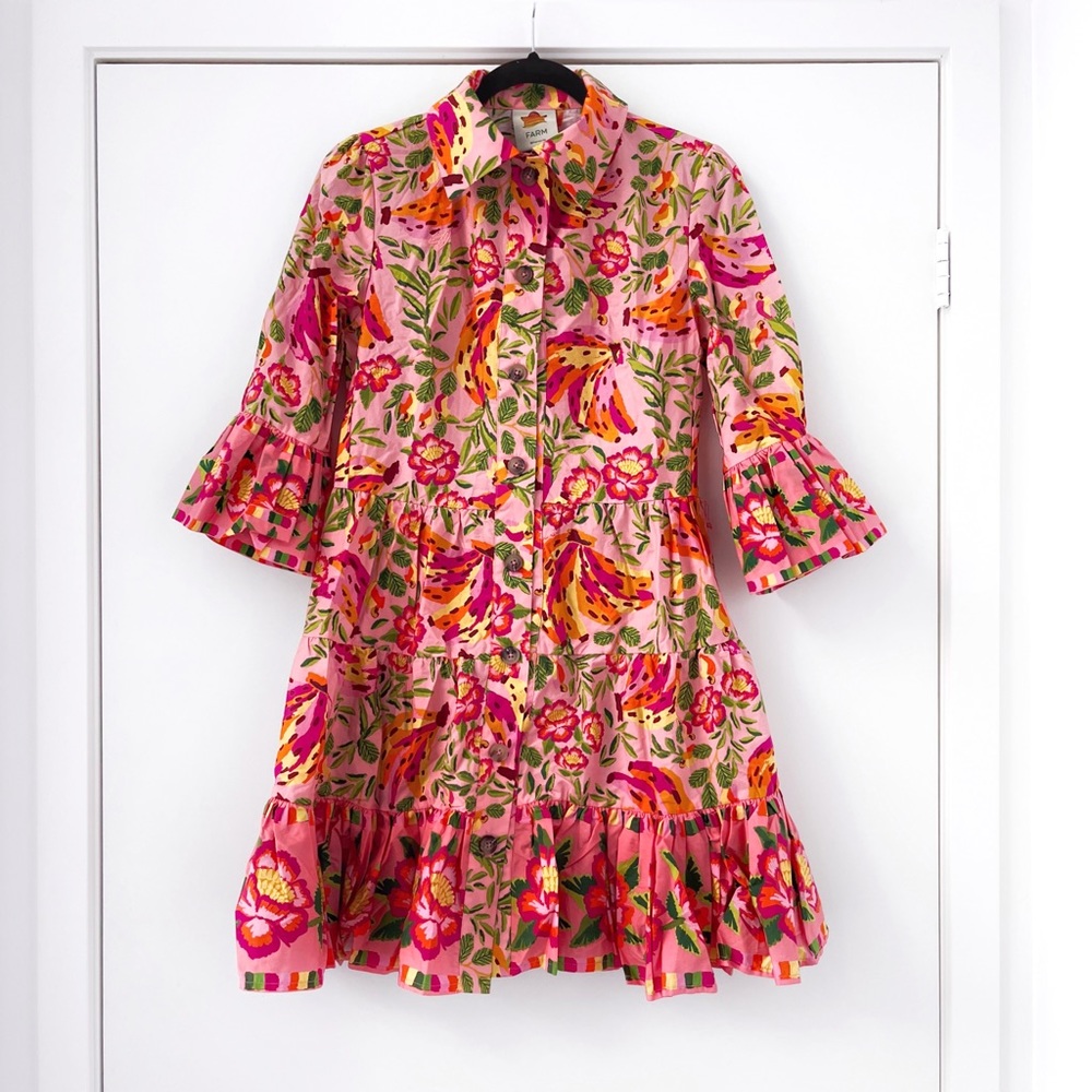 FARM Rio Pink Floral Mini Dress